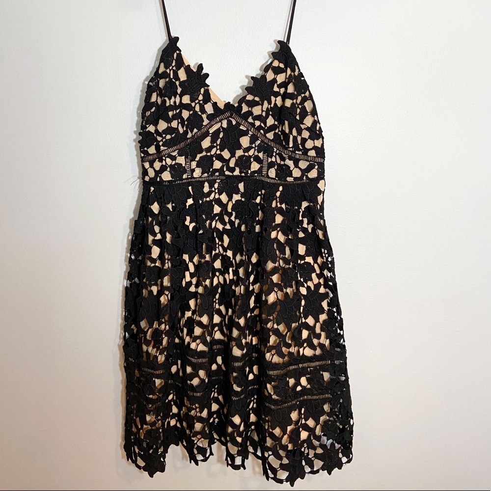 Black Lace Spaghetti Strap Dress - Worn ONCE